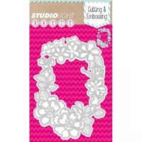 Billede: skære/prægeskabelon blomsterkrans, STUDIO LIGHT DIES STENCILSL42, førpris kr. 76,- nupris