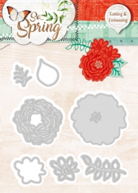 Billede: skære/prægeskabelon blomster med blade, STUDIO LIGHT DIES STENCILSS77, So Spring, førpris kr. 68,00, nupris