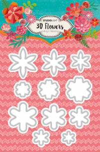 Billede: skæreskabelon blomster, STUDIO LIGHT DIES STENCIL95, største blomst ca. 3cm, førpris kr. 68,00, nupris