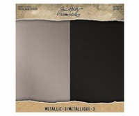 Billede: Idea-ology Tim Holtz Kraft-Stock 8x8 Inch Paper Stash Metallic 3 (TH94021), 36 sheets (18 Champagne and 18 Onyx) of metallic 8 x 8 inch kraft cardstock. 105lb., førpris kr. 130,- nupris