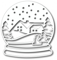 Billede: skæreskabelon snekugle med landskab, Tutti Design Dies “Snowglobe Scene