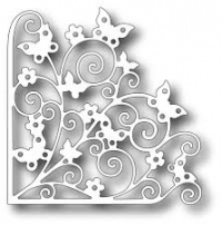 Billede: skæreskabelon sommerfuglehjørne, 76x76mm, TUTTI DESIGNS DIES “Fluttering Butterfly Corner