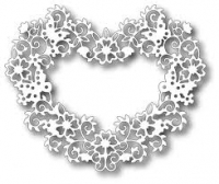 Billede: skæreskabelon hjertekrans af blomster og sommerfugle, 127x104mm, TUTTI DESIGNS DIES “Flowery Heart