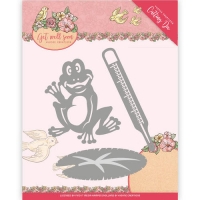 Billede: skære/prægeskabelon frø, termometer og åkandeblad, YVONNE DESIGN DIE YCD10103, 5,0 x 5,6cm and 3,5 x 6,8cm, førpris kr. 66,- nupris