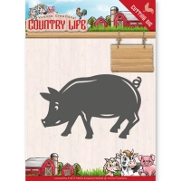Billede: skæreskabelon gris, YVONNE DESIGN DIE YCD10130, 5.4 x 3.4 cm, førpris kr. 32,- nupris