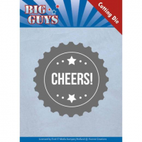 Billede: skæreskabelon CHEERS! i en stor kapsel, big guys, YVONNE DESIGN DIE YCD10176, 5,6x5,6cm, førpris kr. 34,- nupris