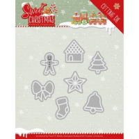 Billede: skære/prægeskabelon små julefigurer, YVONNE DESIGN DIE YCD10182, 7,5x6,5cm