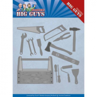 Billede: skære/prægeskabelon værktøjskasse med en masse værktøj, YVONNE DESIGN DIE YCD10203, værktøjskasse ca. 7x6,5cm
