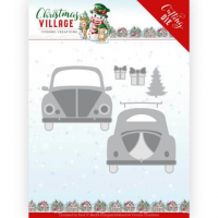 Billede: skære/prægeskabelon folkevogn med juletræ og gaver til tagbagagebæreren, YVONNE DESIGN DIE YCD10207, 13x9,4cm