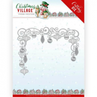 Billede: skære/prægeskabelon julepyntet kant, YVONNE DESIGN DIE YCD10211, 12x9,7cm