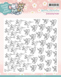Billede: embossingfolder/prægefolder babystork og babyelefant, 15x15cm, ycemb10002, førpris kr. 48,- nupris