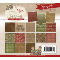 Billede: YVONNE DESIGN PAPERPACK 15X15CM YCPP10041, Lavet som en folder, Have a Mice Christmas.
