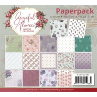 Billede: YVONNE DESIGN PAPERPACK 15X15CM, Graceful Flowers, YCPP10045, Lavet som en folder