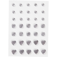 Billede: 1 Pk., 35 Stk., Rund, Firkant, Hjerte, 6+8+10 mm, transperant, førpris kr. 25,- nupris