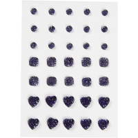 Billede: 1 Pk., 35 Stk., Rund, Firkant, Hjerte, 6+8+10 mm, sort, førpris kr. 25,- nupris