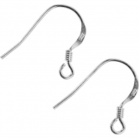 Billede: Fransk ørekrog, L: 14 mm, sterling sølv, SS, 5par