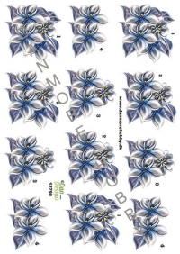 Billede: lille blå blomst, dan-design, førpris kr. 6,- nupris