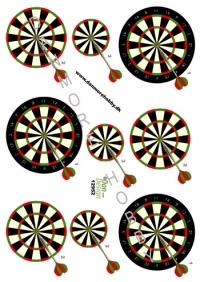 Billede: dartspil, dan-design, førpris kr. 6,- nupris