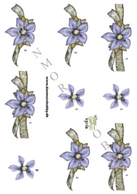 Billede: blomst på bånd, dan-design, førpris kr. 6,- nupris