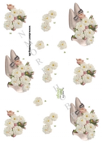 Billede: festsko med blomster, dan-design, førpris kr. 6,- nupris