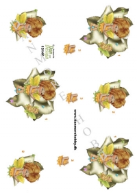 Billede: lille alfepige i blomsterhoved, dan-design, førpris kr. 6,- nupris