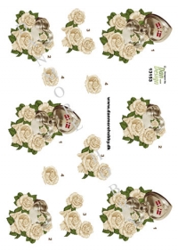 Billede: hjerteæske i guld i blomster, dan-design, tilbud førpris kr. 6,- nupirs