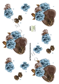 Billede: brun hjerteæske med blomster, dan-design, tilbud førpris kr. 6,- nupris