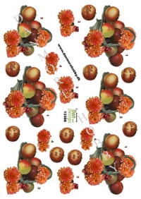Billede: skål med frugt og blomster, dan-design, førpris kr. 6,- nupris