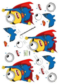 Billede: gul tegneserie-supermand, dan-design, førpris kr. 6,- nupris