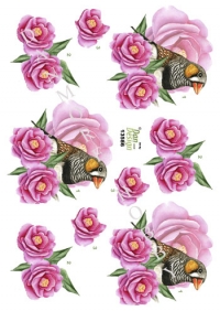 Billede: fugl i roser, dan-design