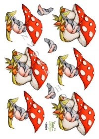 Billede: fugl under paddehatte, dan-design