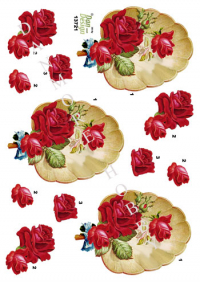 Billede: røde roser på en baggrund af et muslingefad, dan-design
