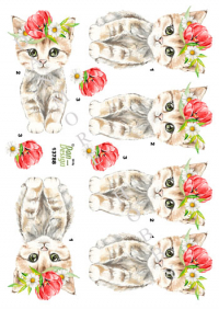 Billede: kat med blomster på hovedet, dan-design