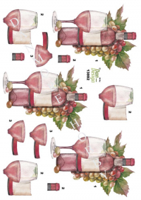 Billede: rosevin i glas og flaske med druer som baggrund, dan-design