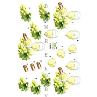 Billede: hvidvin i glas og flaske, dan-design