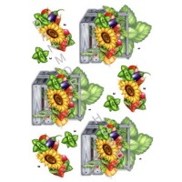Billede: blomster og grøntsager i en kasse, dan-design