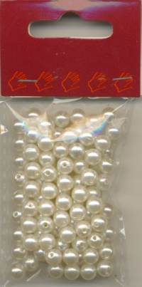 Billede: Voksperle 3mm hvid/råhvid ø 0,5mm ca.375 stk.