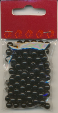 Billede: Voksperle 8mm sort ø 0,5mm ca. 80stk 