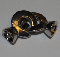 Billede: 1 stk. Lås metal sølvfv. 17x7mm Ø:7mm