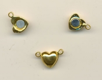 Billede: 1 stk. Magnetlås hjerte guld fv. 10x10mm