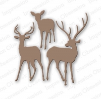 Billede: skæreskabelon 3 rådyr 3,8x4,1cm til 4x7,5cm, io-dies, die080-n, førpris kr. 95,- nupris