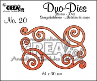 Billede: skæreskabelon 2 snørkler, duo dies nr. 20, crea-lies, førpris kr. 43,- nupris