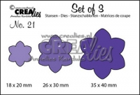 Billede: skæreskabelon Dies Crealies Set of 3 21, 18 x 20 mm - 26 x 30 mm - 35 x 40 mm, kan bruges sammen med d2218, førpris kr. 55,- nupris