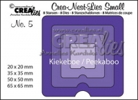 Billede: skæreskabelon 4 stk. låger, crea-nest-lies small nr. 5, crea-lies, førpris kr. 50,- nupris