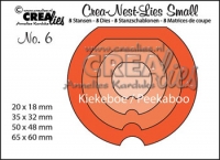 Billede: skæreskabelon 4 låger, crea-nest-lies small nr. 6, crea-lies, førpris kr. 50,- nupris