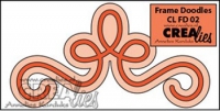 Billede: skæreskabelon lille kant med baggrund, frame doodles nr. 3, crea-lies, førpris kr. 70,- nupris
