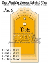 Billede: skæresakbelon Dies Crealies Extreme Labels & Tags no. 8 med dots, , førpris kr. 165,- nupris