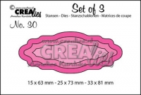 Billede: skæreskabelon 3 tags nr. 30, d2478, crea-lies, førpris kr. 50,00, nupris