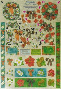 Billede: juleblomster m/bort, metallic udstandset