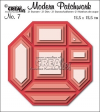 Billede: skæreskabelon Modern Patchwork, CLMP07, crea-lies, 13,5x13,5cm, førpris kr. 158,00, nupris